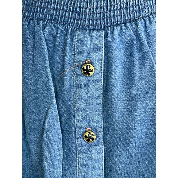 midi skirt denim 1980s button front - Picture 3 of 9